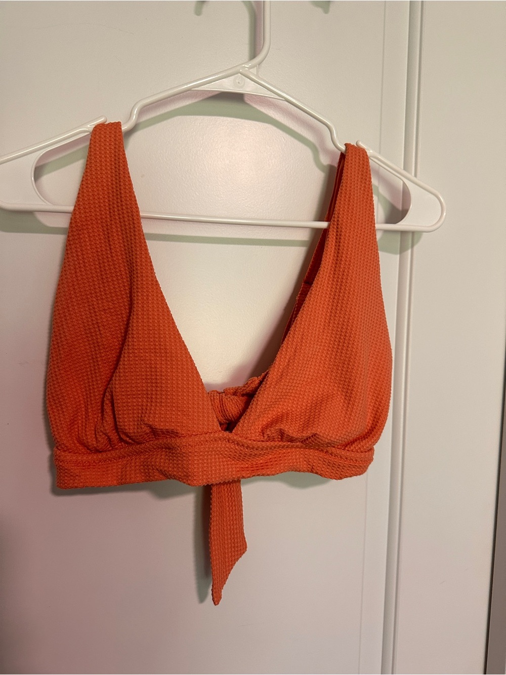 aerie Textured Orange Bikini Top